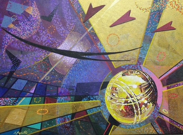Steve Murillo, “Bocce Ball”, acrylic on canvas