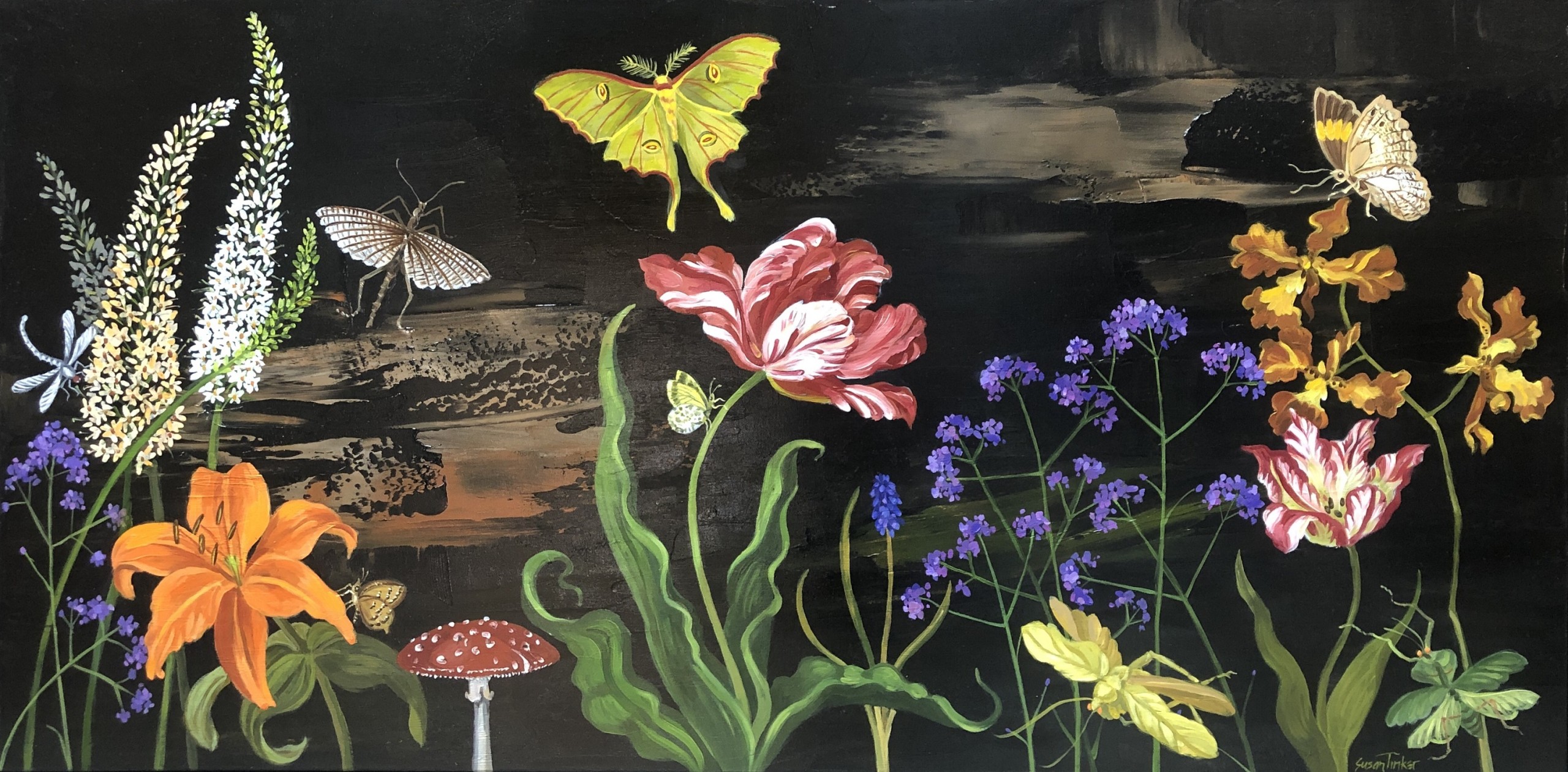 Susan Tinker, “Fantasy Garden”, oil on canvas