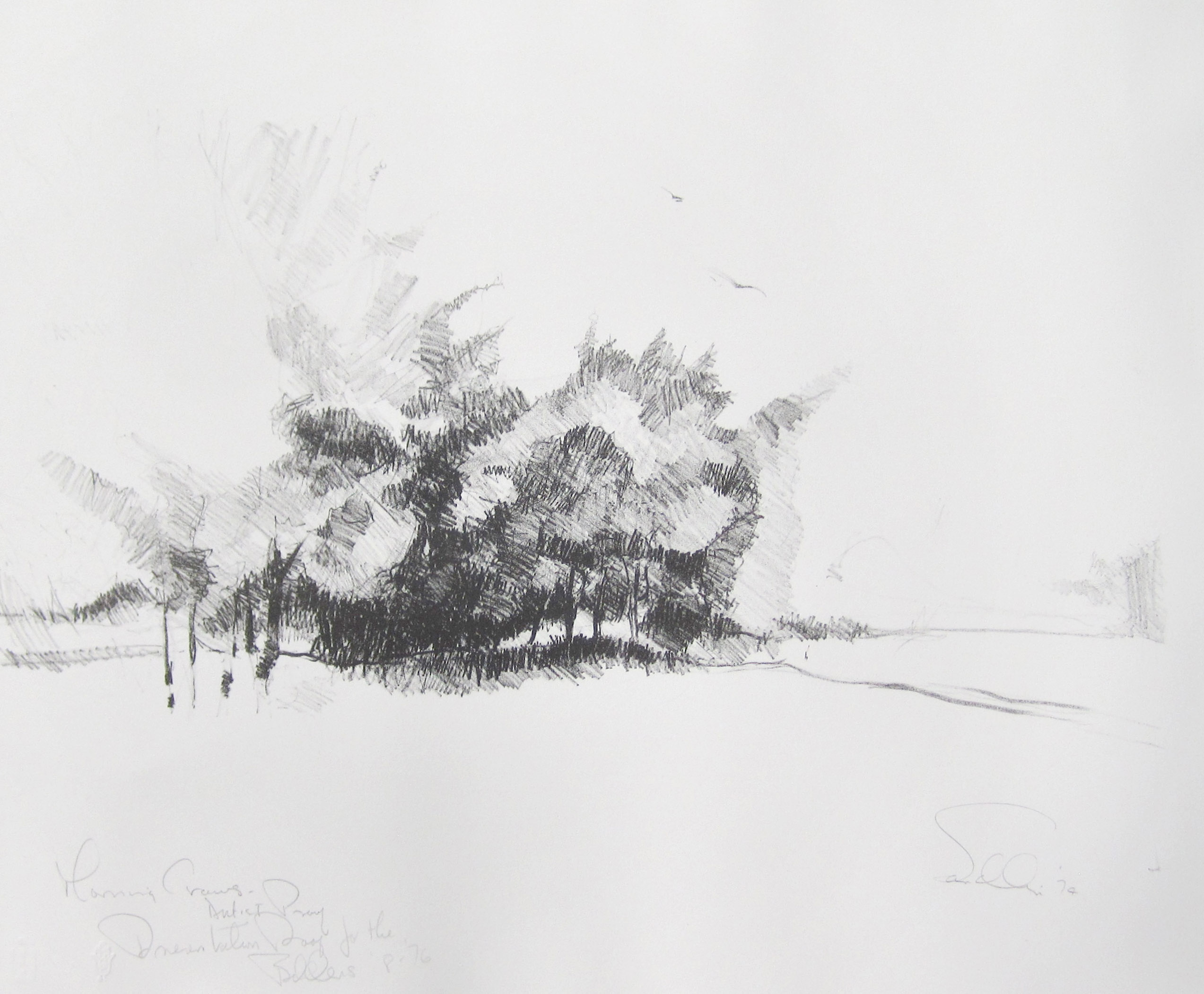 Sandlin, John, “Morning Crows (artist proof), lithograph