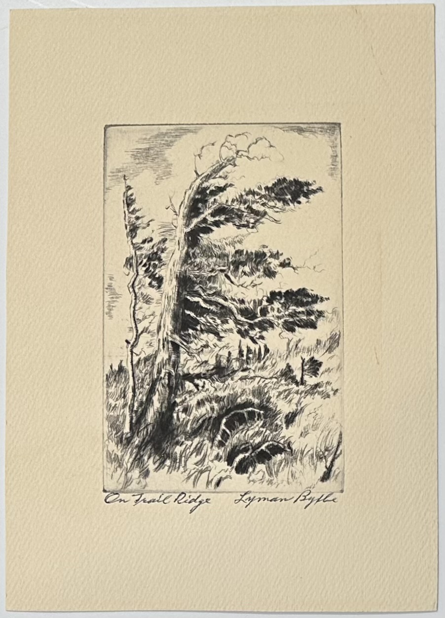 Lyman Byxbe, “On Trail Ridge”, etching