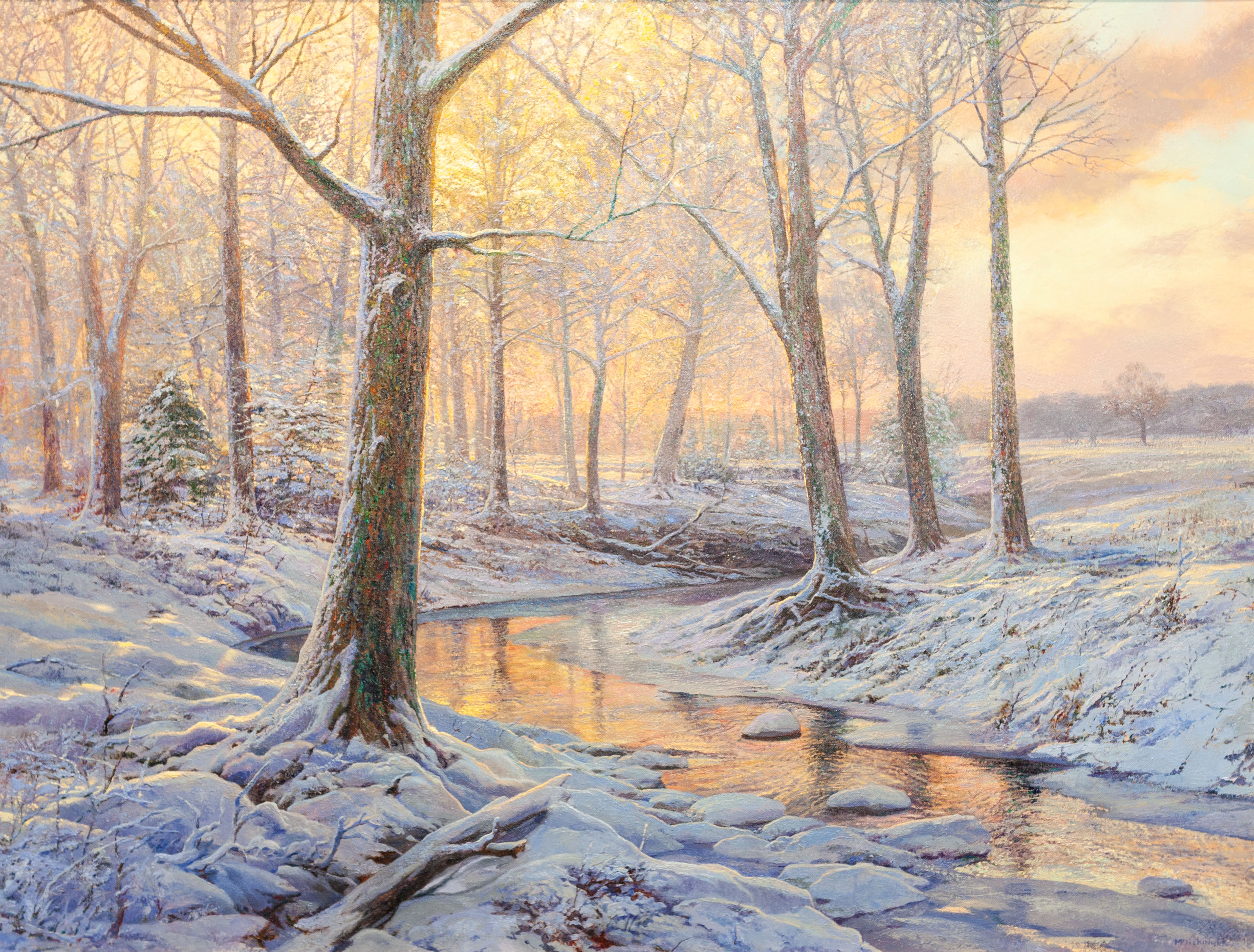 Mark Flickinger, “Winter Morning, Grouse Creek Valley”, oil on canvas