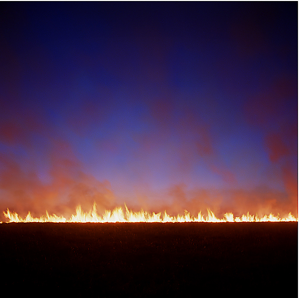Larry Schwarm, “Prairie Fire near Cassoday, KS”, photograph