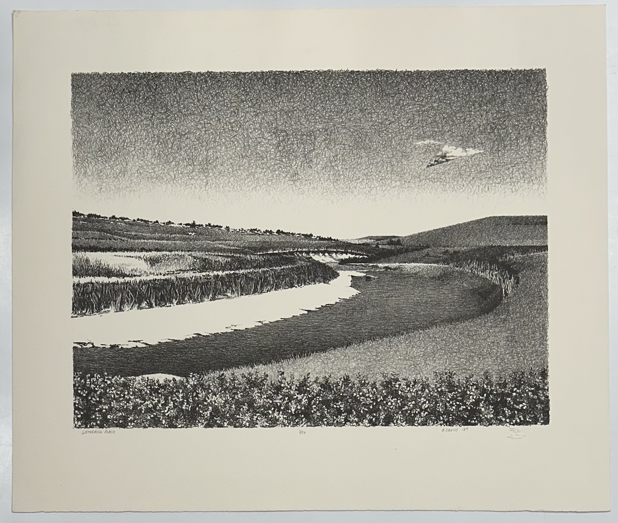 Ron Christ, “Gathering Place (Ed. 3/34)”, lithograph