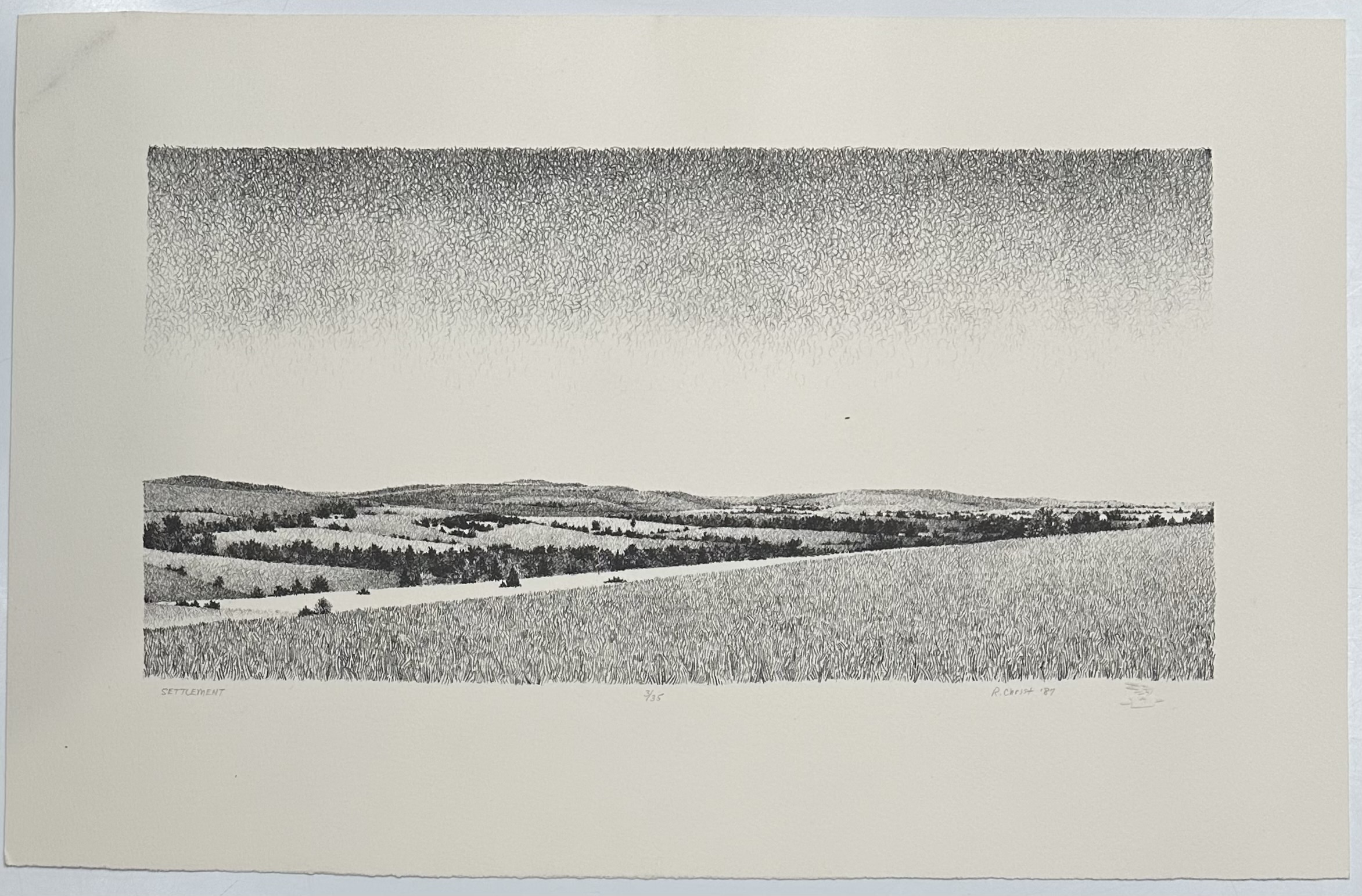 Ron Christ, “Settlement (ed. 3/35)”, lithograph