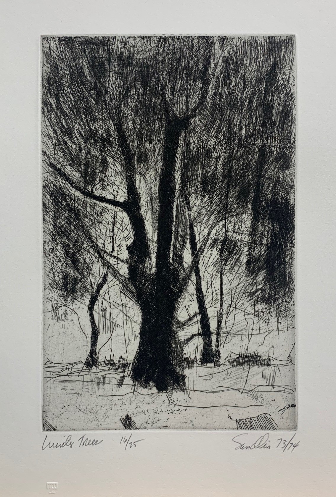 John Sandlin, “Winter Trees ed 16/25”, etching