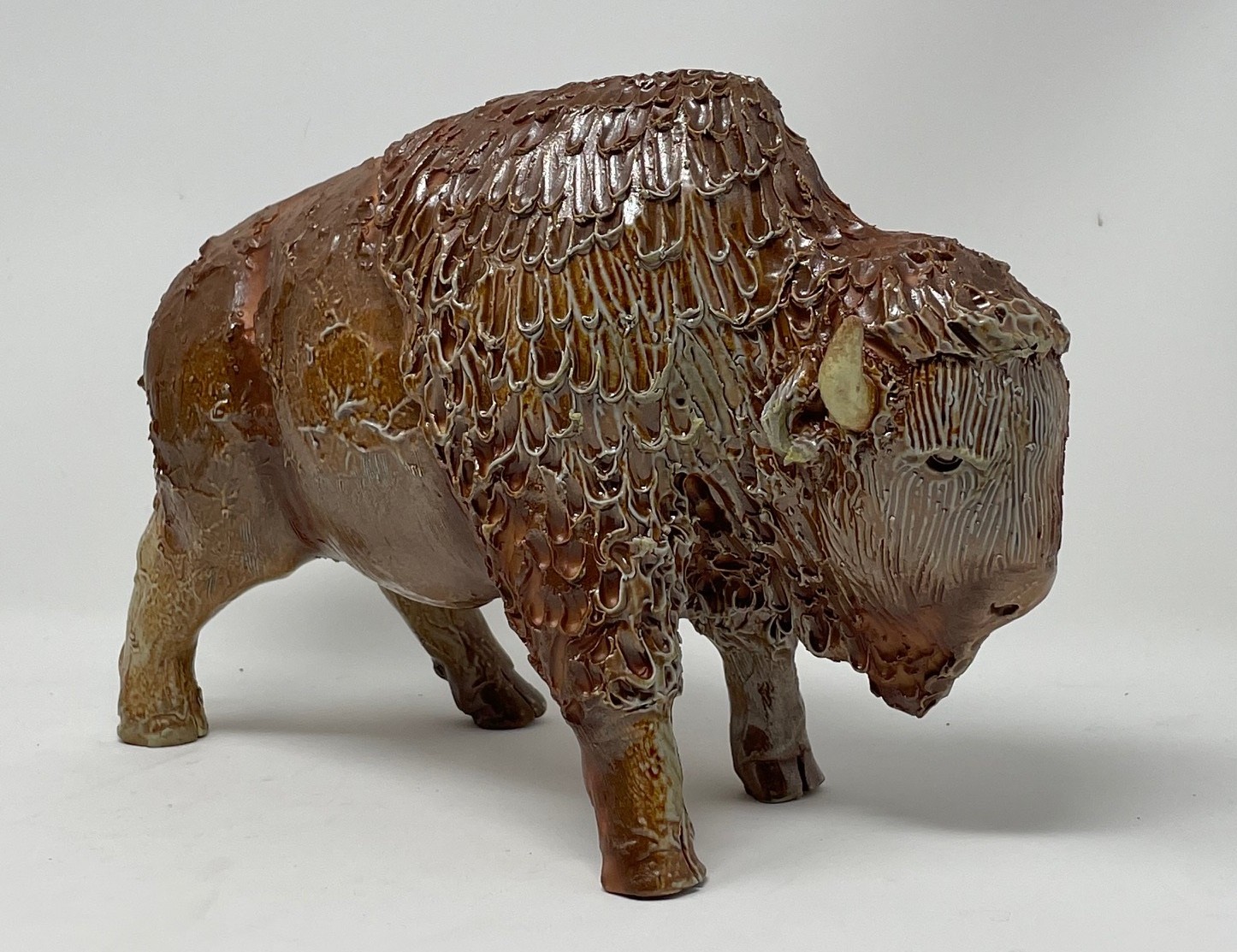 Brian Horsch, “Shaggy KS Buffalo/Bison – (Left Facing)”, Ceramic