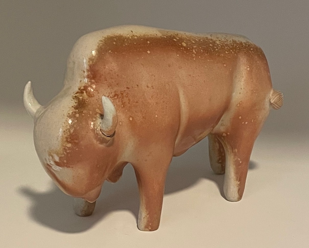 Brian Horsch, “Smooth Bison – Cream & Brown (Left Facing)”, Ceramic