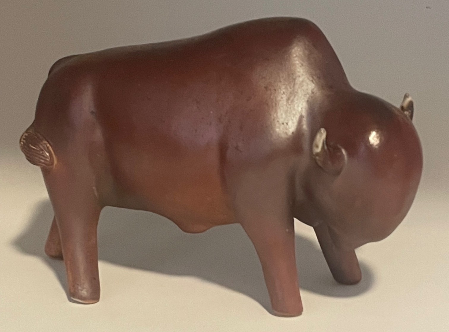 Brian Horsch, “Smooth Bison – Brown (Right Facing)”, Ceramic